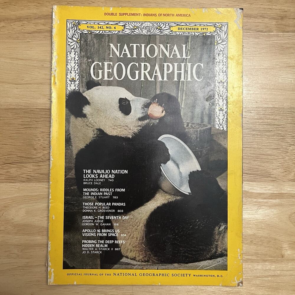 Vtg National Geographic December 1972 Magazine Pandas Navajo Apollo 16 Israel